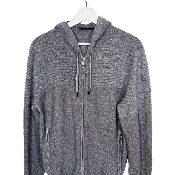 Lore Tahoe Rivers Men’s Knit Zip Hoodie Sweater Gray Medium Fall Cozy Casual - Picture 3 of 15
